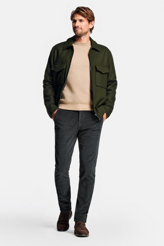 Storms * The Cords dark grey ribbed corduroy fabric men's trousers | MR MARVIS