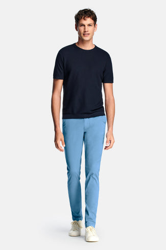 Boulevards * The Longs mid blue stretch cotton men's trousers | MR MARVIS