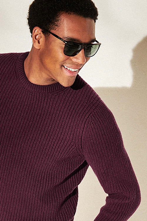 dark burgundy men's knitted jumper | MR MARVIS