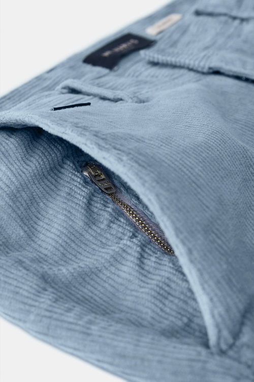 grey blue ribbed corduroy fabric men's trousers | MR MARVIS