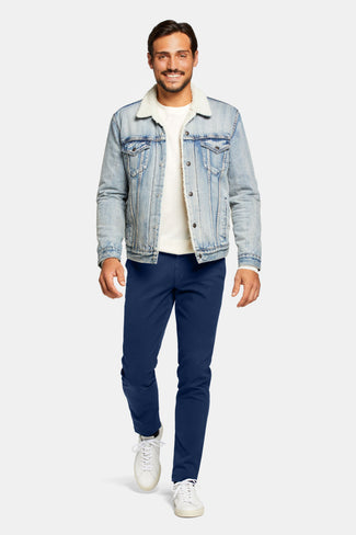 dark blue heavy stretch cotton men's trousers | MR MARVIS