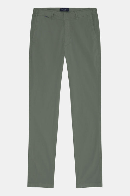 green stretch cotton men's trousers | MR MARVIS