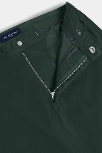 dark green stretch cotton men's trousers | MR MARVIS
